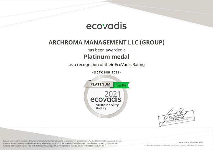 Archroma-EcoVadis-Platinum-Medal-CSR-performance