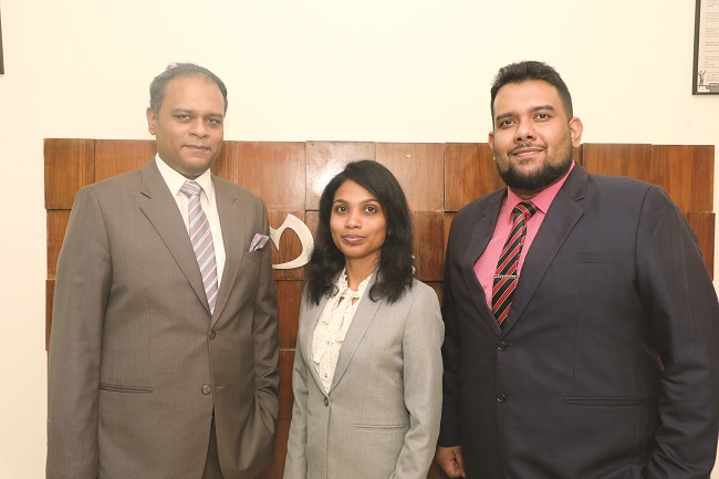 Dulantha Balasooriya, Director of Business Operations, XdotO Concepts Pte. Ltd.; Imesha Fernando, Sr. Business Development Manager for Bangladesh market; Imtiaz Ahmed, Chairman, Magnus Corporation Ltd.