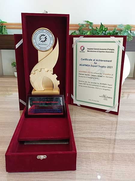 Montrims receives BGAPMEA Export Trophy-2023