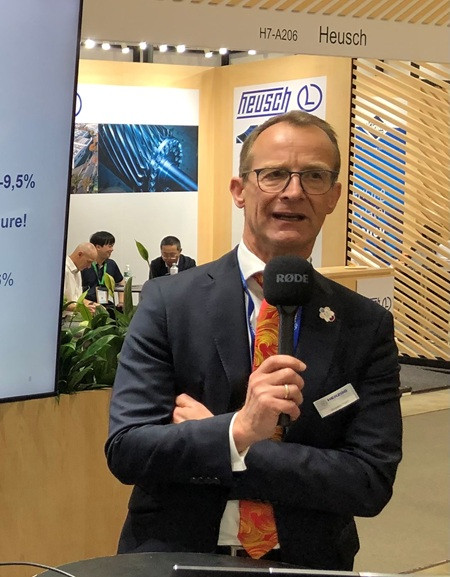 : Dr. Janpeter Horn, Chairman VDMA Textile Machinery Association at the press conference in Singapore 